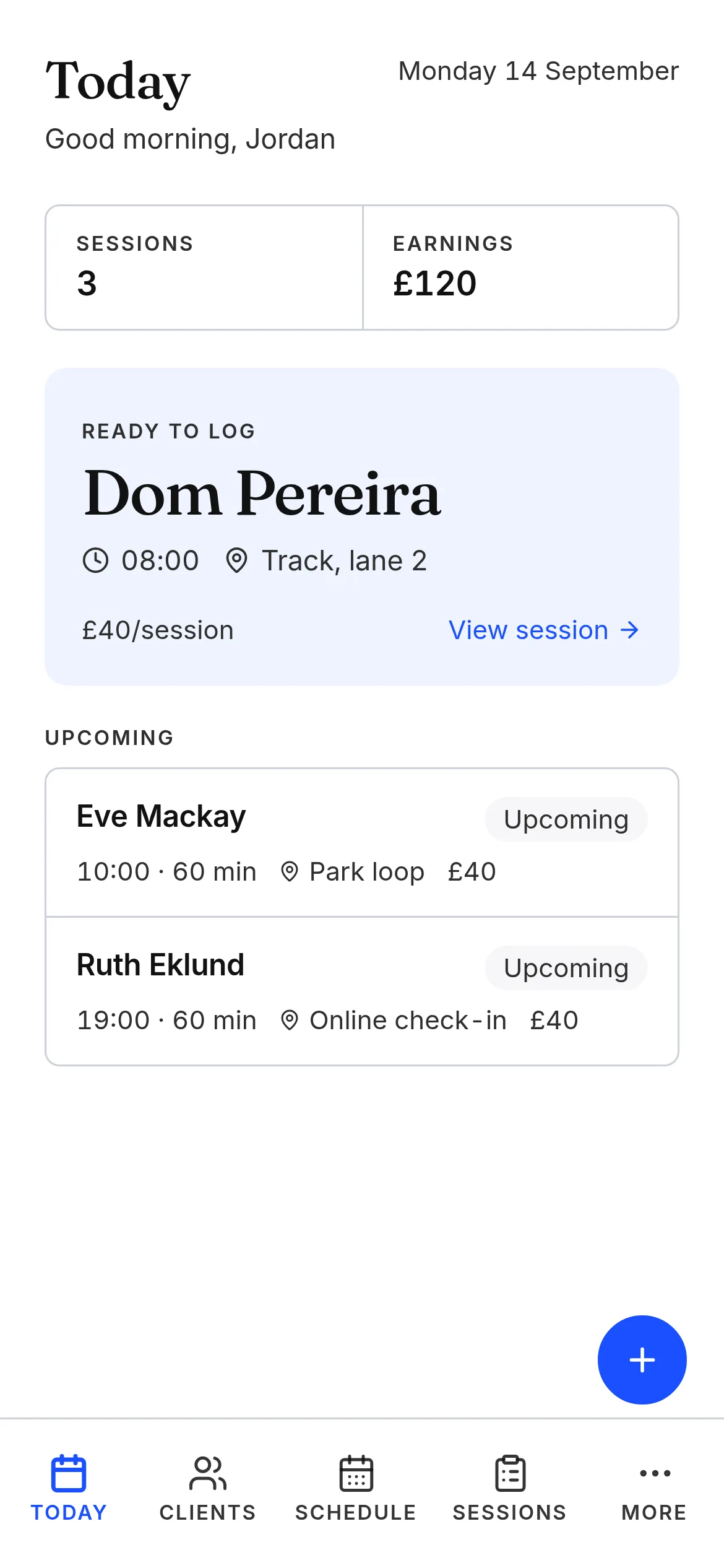 Another Session showing a running coache’s day on a laptop and a phone