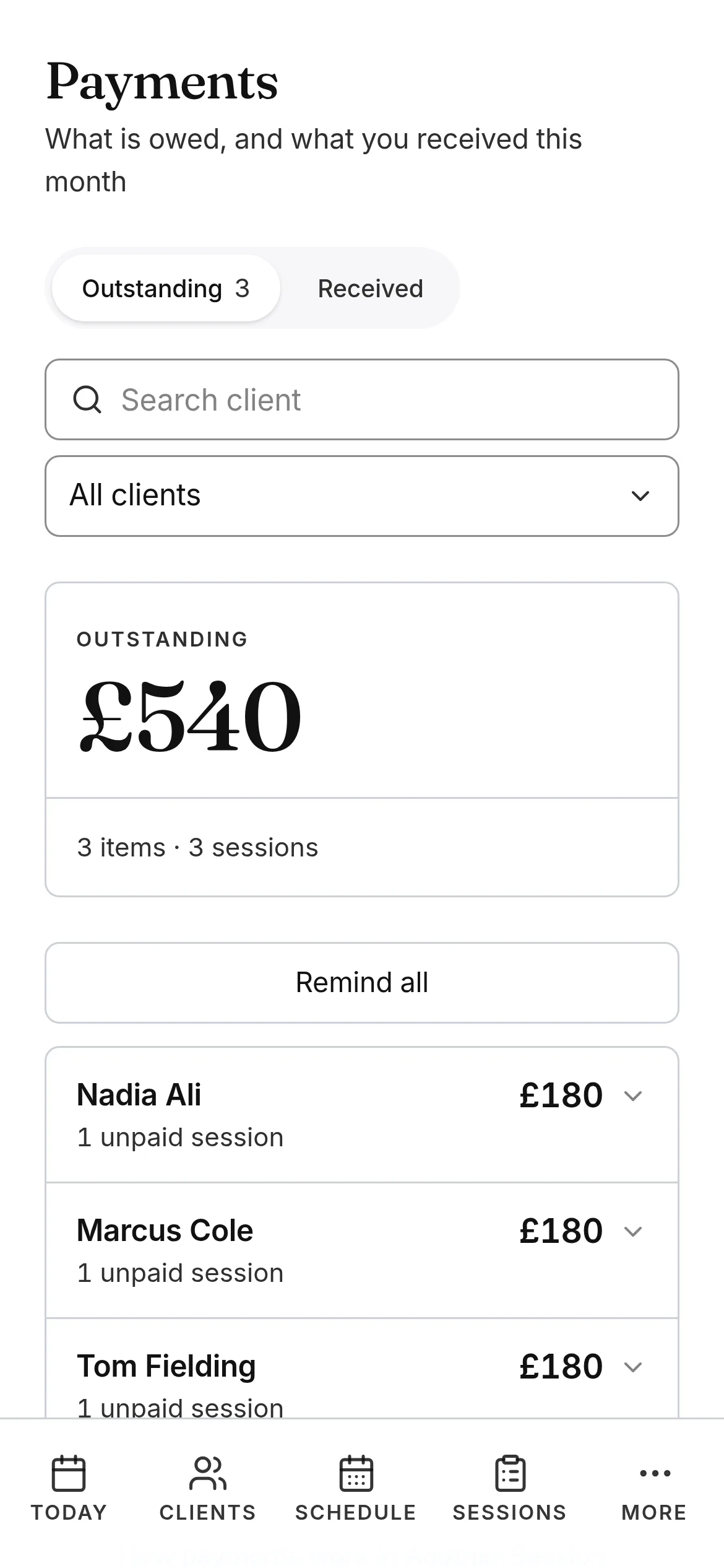 Helen’s outstanding coaching session fee on a phone