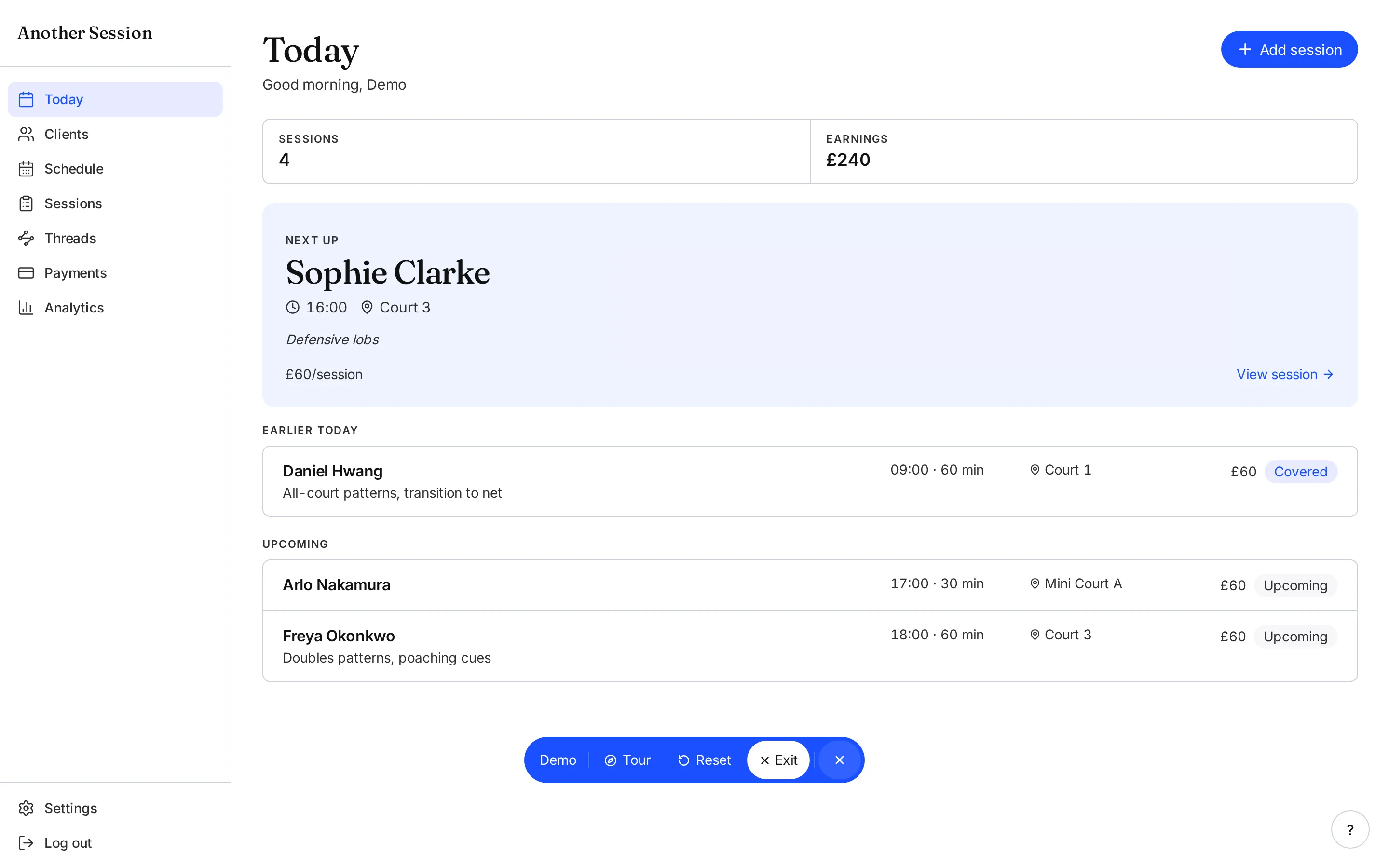 Another Session showing the day’s sessions on a desktop and phone