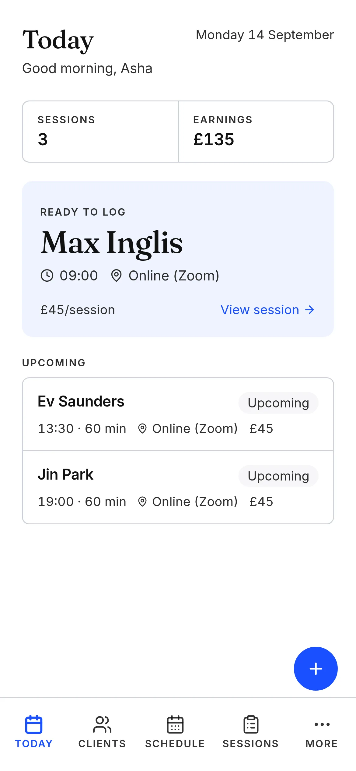 Another Session showing a meditation teacher’s day on a laptop and a phone