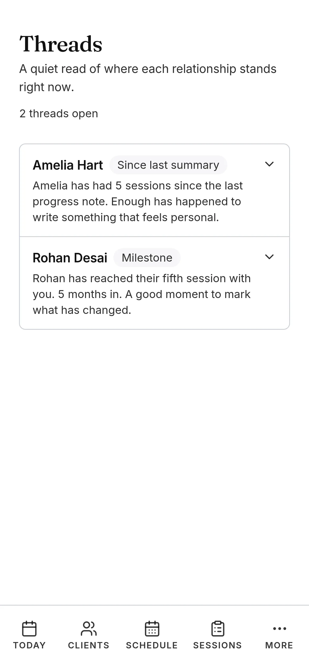 Threads in Another Session, holding longer-running work between lessons